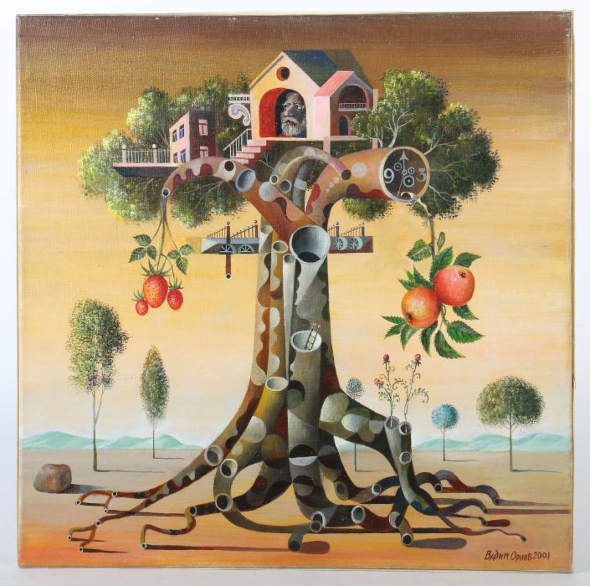 Orlow, Vadim geb. 1945, russischer Maler der Schule Saratov. "Der Baum", surrealistische - Bild 2 aus 5