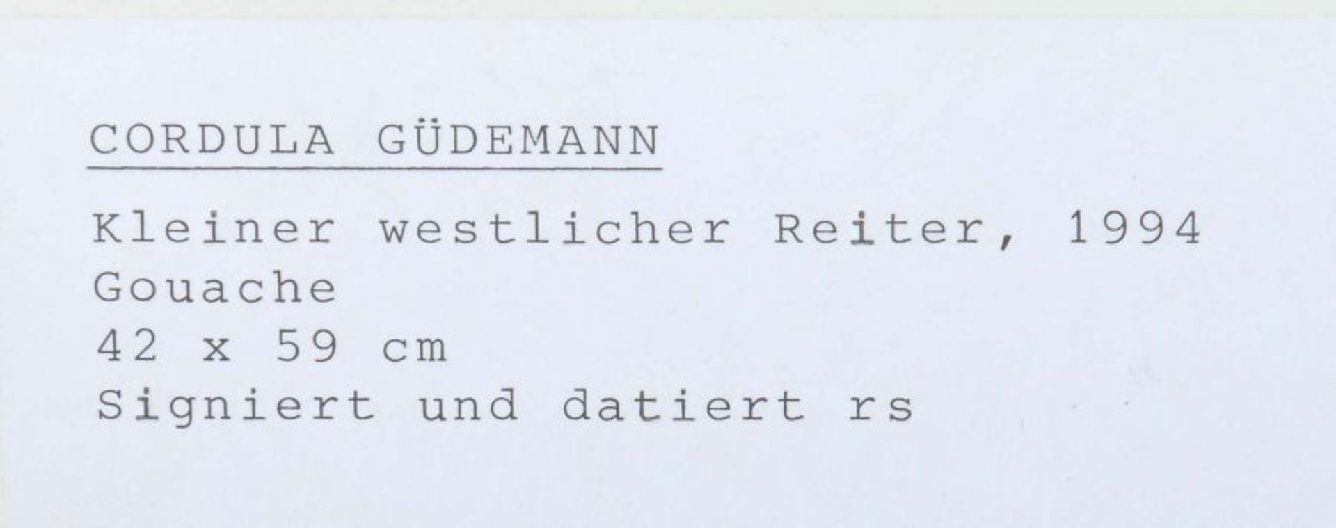 Gündemann, Cordula geb. 1955 in Wehr, lebt und arbeitet in Stuttgart. "Kleiner wesentlicher - Bild 3 aus 3