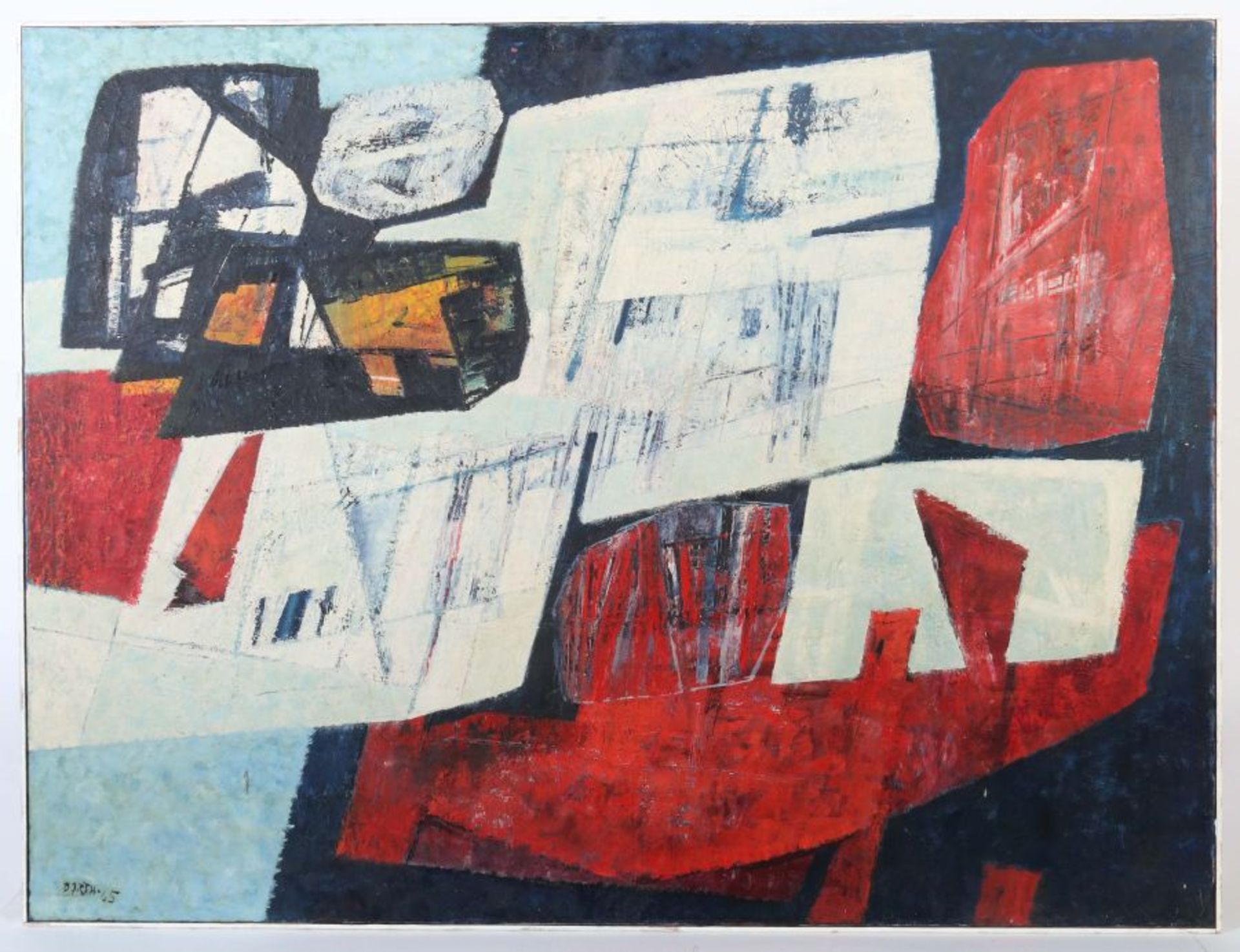 Barth, Carl Haan 1896 - 1976 Düsseldorf, abstrakte Komposition in Rot, Weiß und Blau, unten links - Bild 2 aus 4