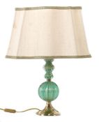 Tischlampe Murano, wohl Barovier & Toso, 2. Hälfte 20. Jh., zweiteilig gestalteter Schaft aus