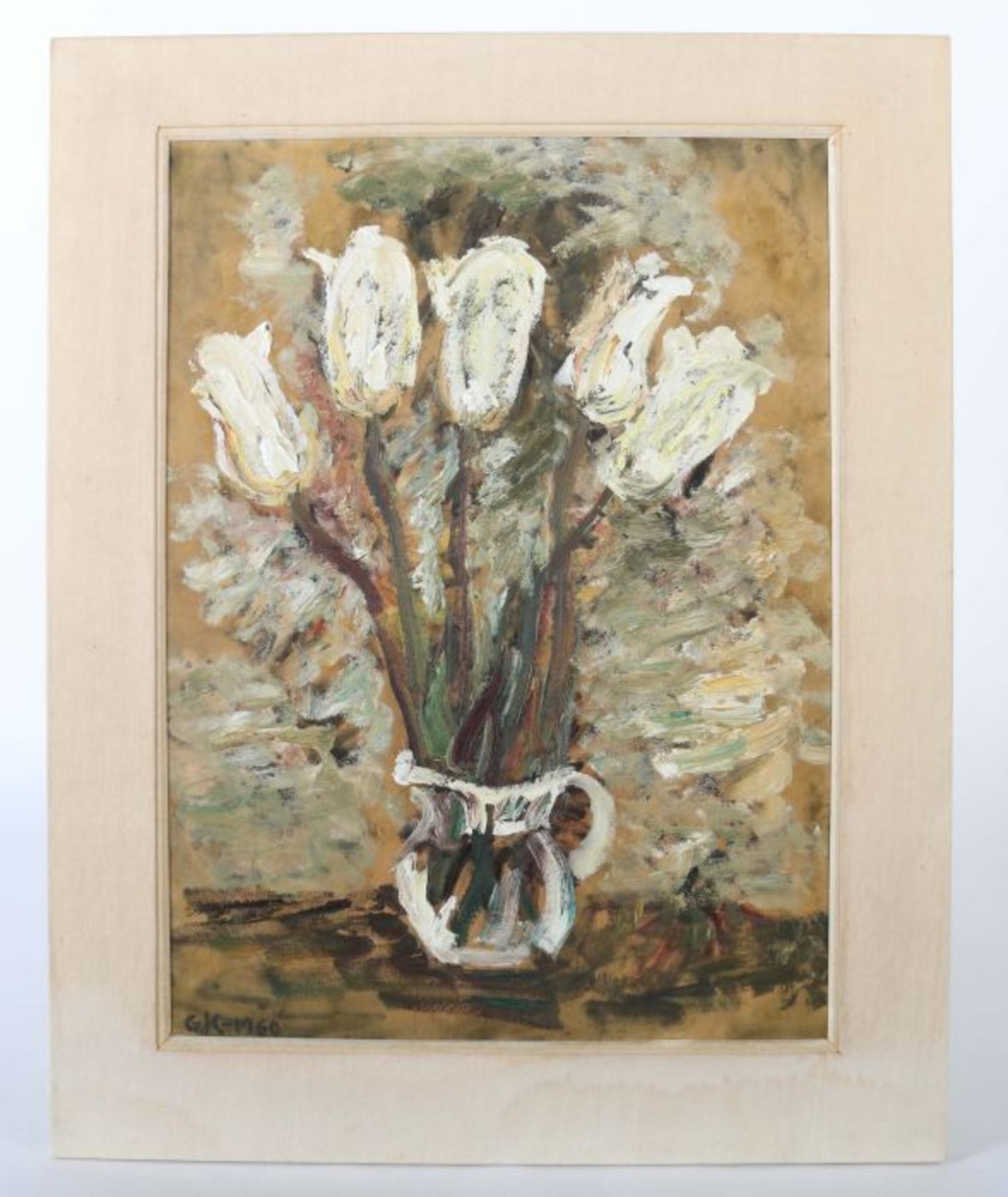 Koref-Musculus Stemmler, Gertrud Aschaffenburg 1889 - 1972 Aurau, deutsche Malerin. "Tulpen", weiße - Bild 2 aus 3