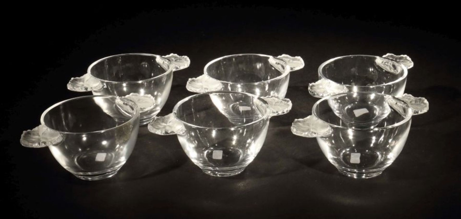 6 Dessertschalen Cristallerie Lalique,