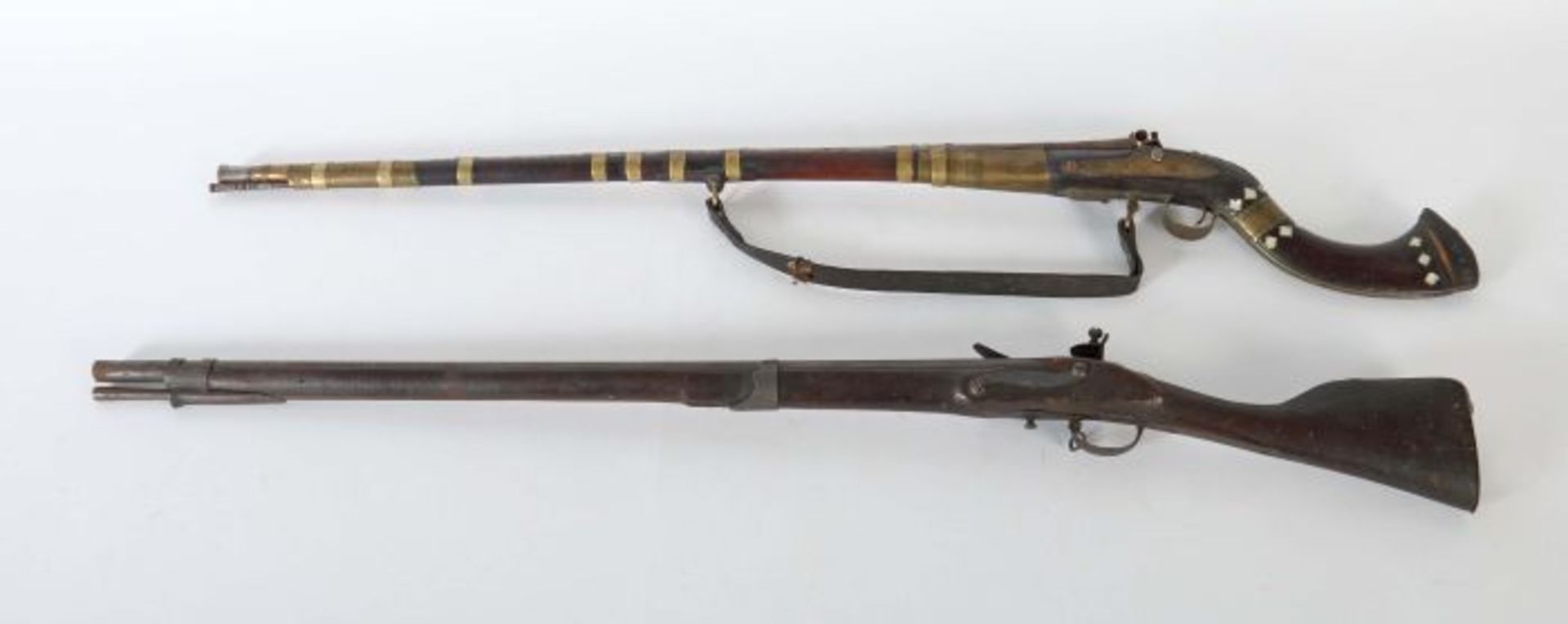Zwei Steinschlossgewehre 19. Jh., 1 - Image 2 of 6