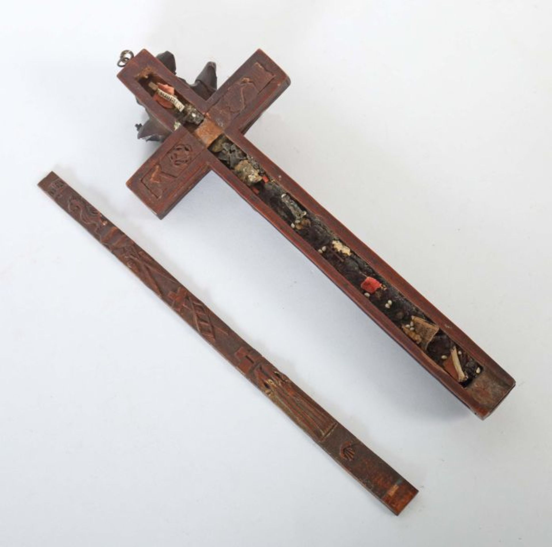 Reliquienkreuz wohl 17./18. Jh., Holz, - Image 3 of 3