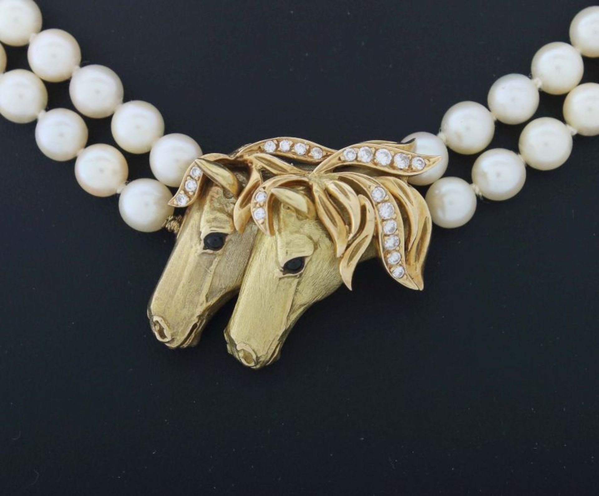 Perlenkette modern, Gelbgold 750, - Bild 2 aus 3