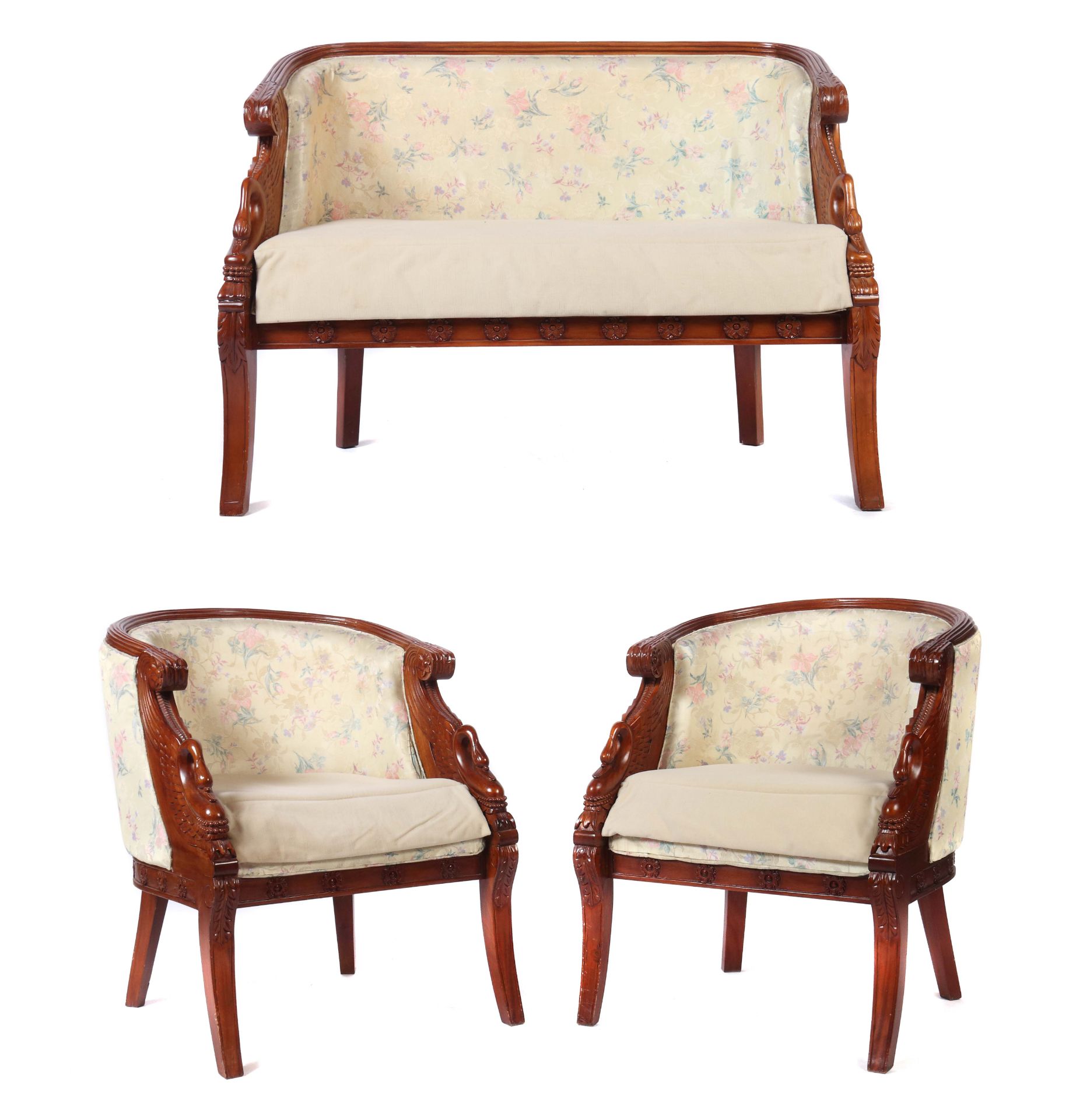 Sofa und zwei Sessel im Empirestil 20.