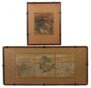 2 Malereien China/Japan, wohl 19. Jh.,