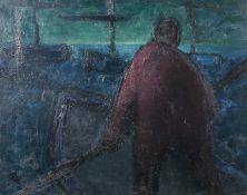 Maler des 20. Jh. "Mann im Boot"