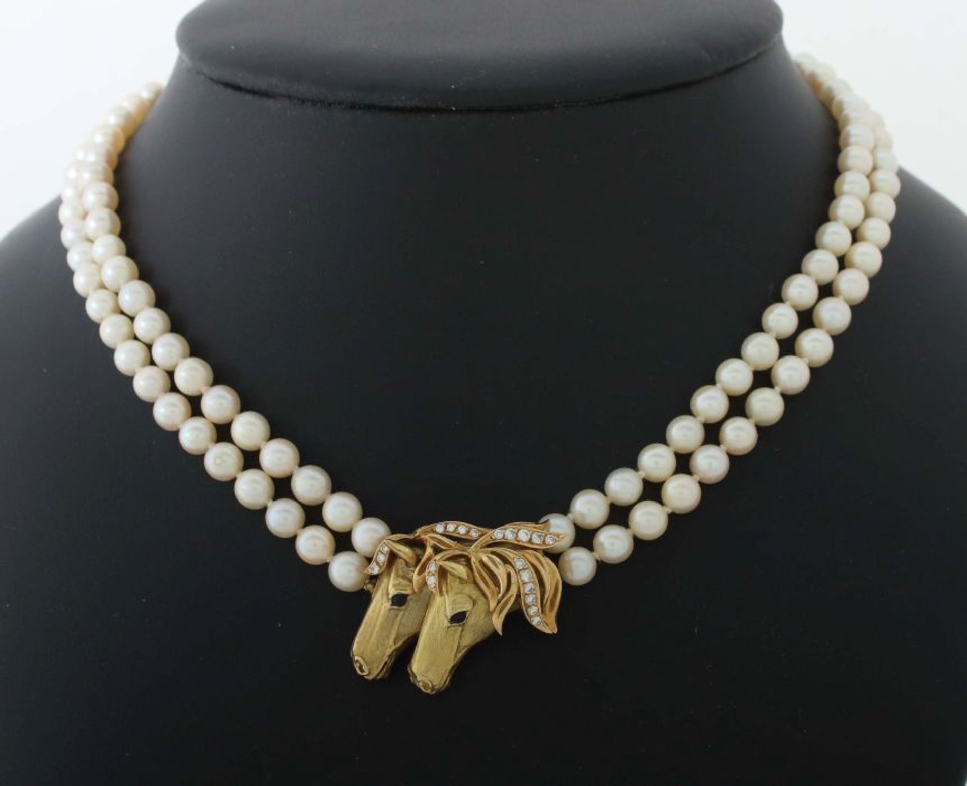 Perlenkette modern, Gelbgold 750, - Bild 3 aus 3