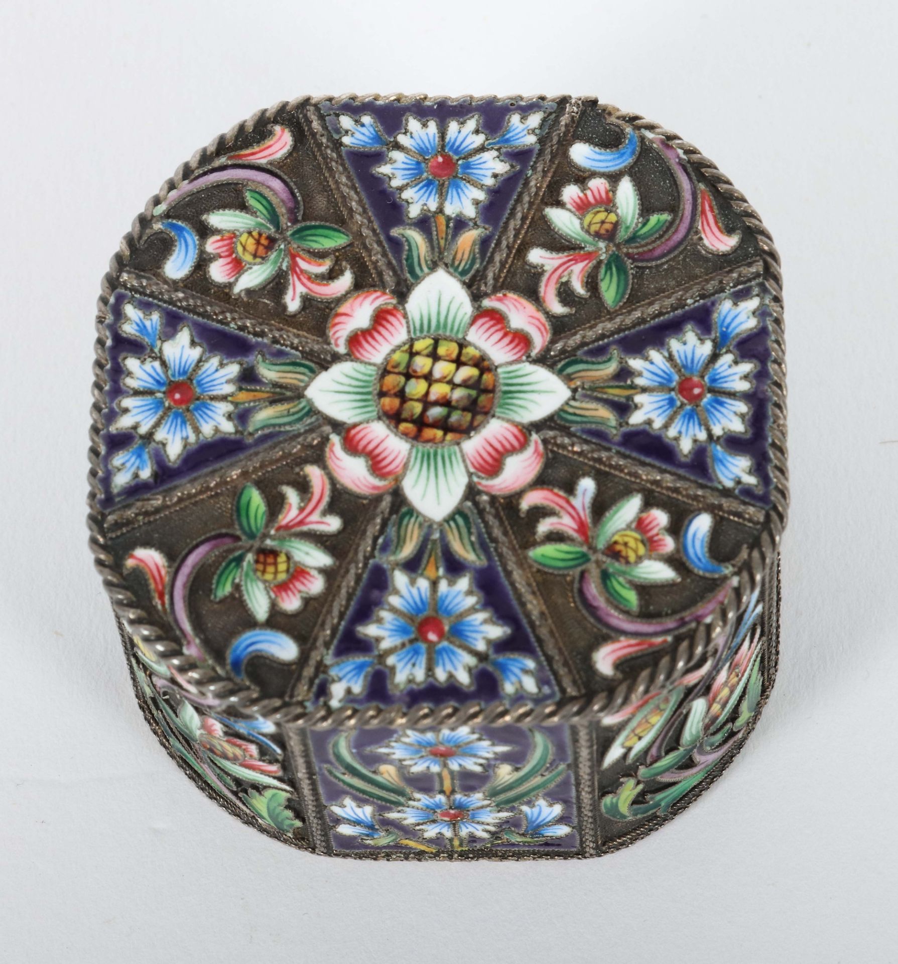 Cloisonné-Emaille-Deckeldose wohl - Image 4 of 6
