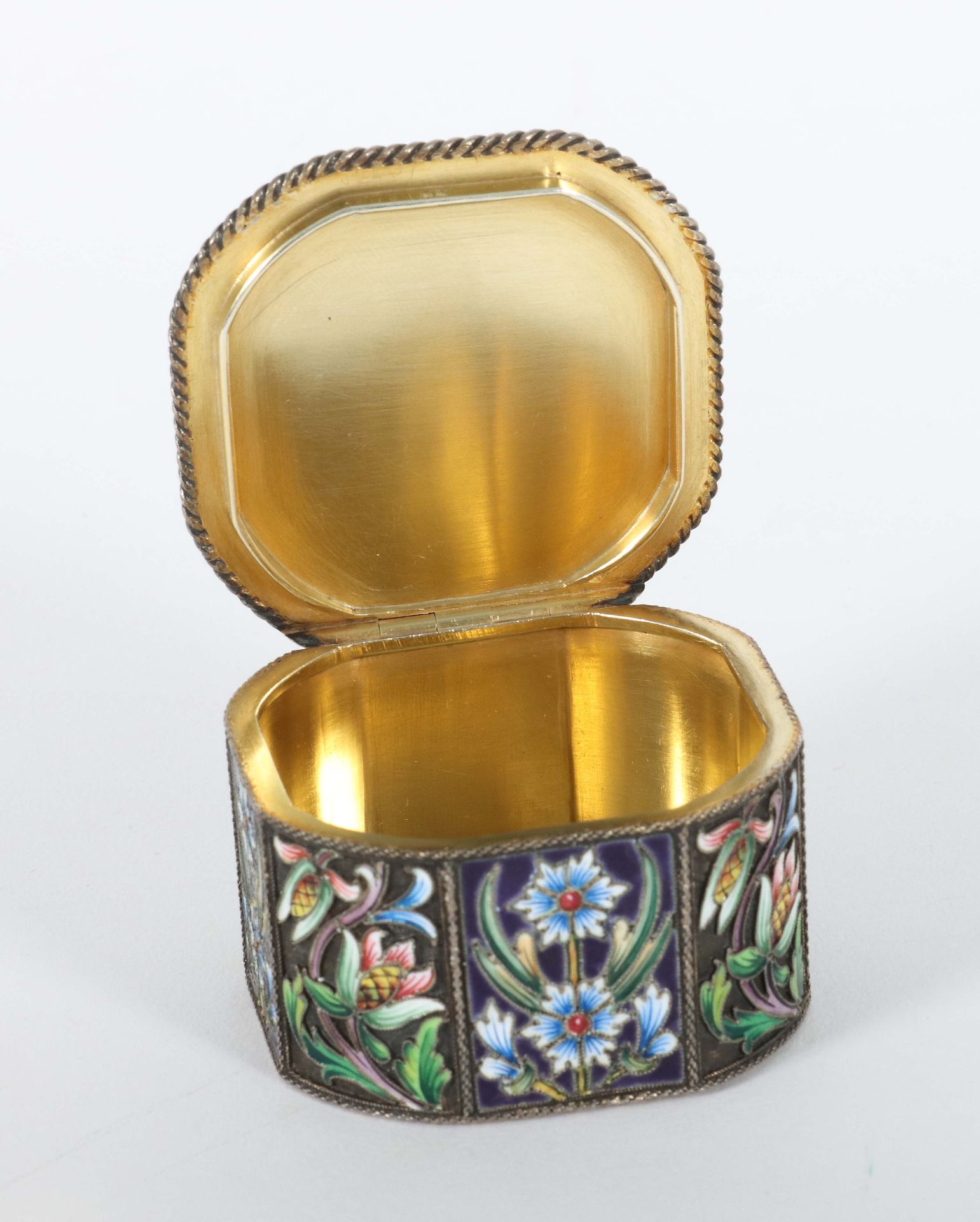 Cloisonné-Emaille-Deckeldose wohl - Image 5 of 6