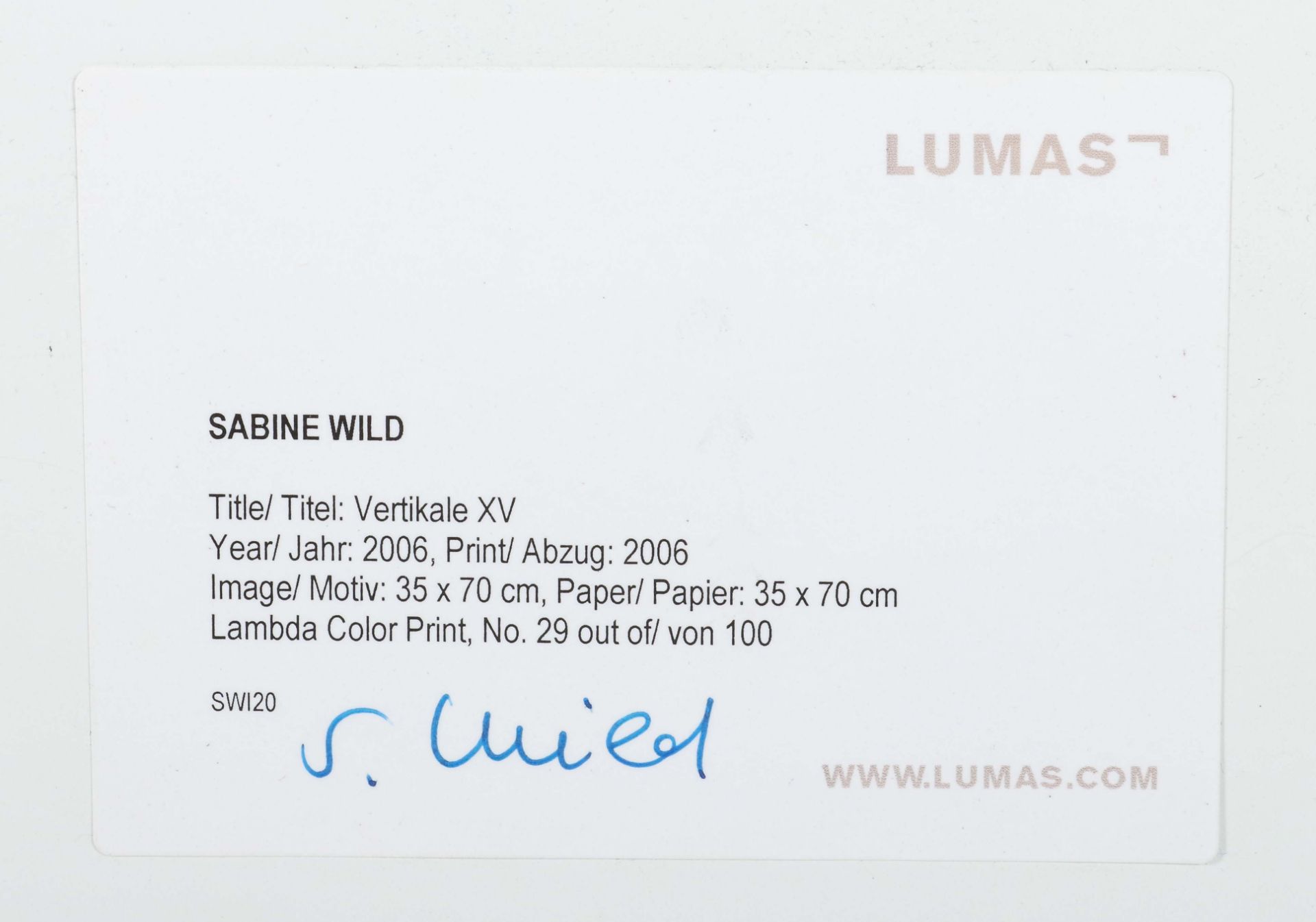 Wild, Sabine geb. 1962 in Padua, lebt - Bild 3 aus 3