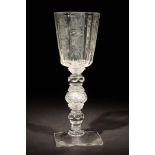 Pokal 19./20. Jh., farbloses Glas,