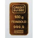 Goldbarren Credit Suisse, Feingold