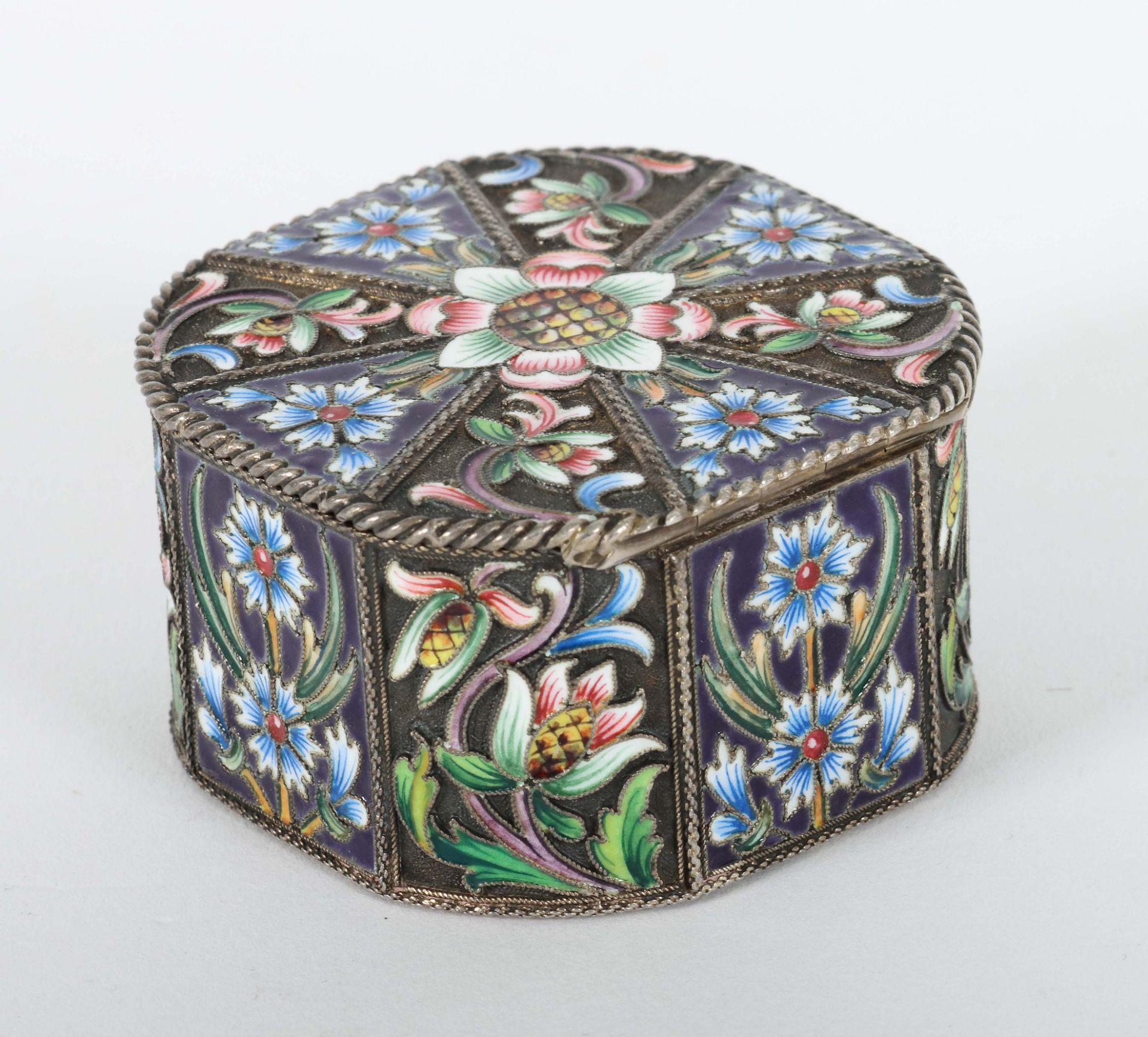 Cloisonné-Emaille-Deckeldose wohl - Image 3 of 6