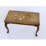 AN ORIENTAL SIDE TABLE Wood with inlaid decoration. 42 x 77 x 43 cm. Signs of wear and