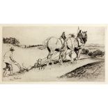 ECKER, ALEXANDER Flensburg 1870 - 1944 Abtsgmund Ploughing farmer with horse-drawn