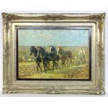 ECKENFELDER, FRIEDRICH Bern 1861 - 1938 Balingen Ploughing peasant with four horses. Oil