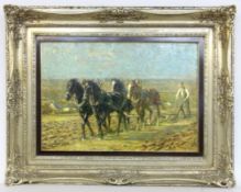 ECKENFELDER, FRIEDRICH Bern 1861 - 1938 Balingen Ploughing peasant with four horses. Oil