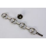 GLIEDERAMBAND UND RINGSilber. Brutto ca. 66gA LINK BRACELET AND RING Silver. Gross weight app