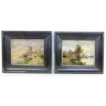 DUPONT (?) Netherlands circa 1900 Counterparts: 2 Dutch seascapes with windmill and