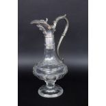 AN ELEGANT DECANTER Arthur Krupp, Berndorf circa 1900 Cut crystal glass with alpacca