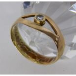 A LADIES RING 585/000 yellow gold with diamonds. Dated: 1941. Ring size 63, gross weight