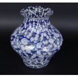 A DECORATIVE VASE probably Loetz, 1920s/1930s Colourless glass with irregularly fused blue