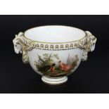 A BOWL Meissen circa 1900 Deeply moulded round shape with sculptural garlands and ram