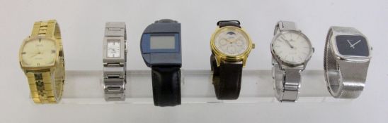 LOT VON 6 HERRENARMBANDUHRENteils Automatic. Funktion nicht geprüftA LOT OF 6 GENTLEMAN'S WR