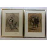 DAUMIER, HONORE Marseille 1810 - 1879 Valmondois 2 lithographs from Le Charivari.