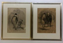 DAUMIER, HONORE Marseille 1810 - 1879 Valmondois 2 lithographs from Le Charivari.