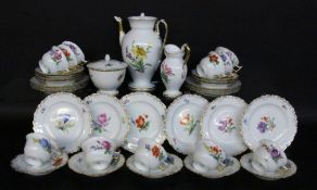 A COFFEE SERVICE Meissen 1924 - 34 (Pfeiffer period) 39-piece service with gilt rim and