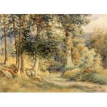 LANG, E.1950 Waldinneres. Aquarell, signiert und datiert: 1950. 42x56cmLANG, E. 1950 Forest s