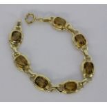 ARMBANDSilber vergoldet mit Citrinen. L.19cmA BRACELET Silver, gold-plated with citrines. 19