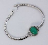 ARMBANDSilber mit Chrysopras und Zirkonia. L.19,5cmA BRACELET Silver with chrysoprase and zir