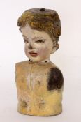 A BAROQUE BUST Probably Rhenish, 18th century Fragments of a putto. Carved wood and