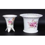 TWO PORCELAIN VASES Wallendorf and Stadt Meissen. Painted. Maker's mark. 14/14.5 cm high.