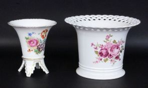 TWO PORCELAIN VASES Wallendorf and Stadt Meissen. Painted. Maker's mark. 14/14.5 cm high.