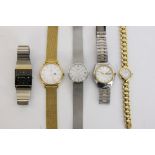 A LOT OF 5 WRISTWATCHES Gentleman's / ladies'. Rado, Bulova, Raymond Weil among others.