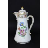 A COFFEE POT Potschappel, Dresden, 20th century Painted with Deutsche Blume and gold