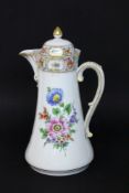 A COFFEE POT Potschappel, Dresden, 20th century Painted with Deutsche Blume and gold