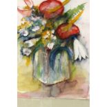 MONOGRAMMIST A. K. 1991 Blumen in der Vase. Aquarell, monogrammiert und datiert: (19)91. 48x33cm