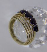 DAMENRING 585/000 Gelbgold mit 4 Amethysten. Ringgr. 57, Brutto ca. 5,1g A LADIES RING 585/000