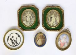 LOT VON 5 SEHR SCHÖNEN BILDERRÄHMCHEN. Messing, H.7-12,5cm A LOT OF 5 BEAUTIFUL PICTURE FRAMES