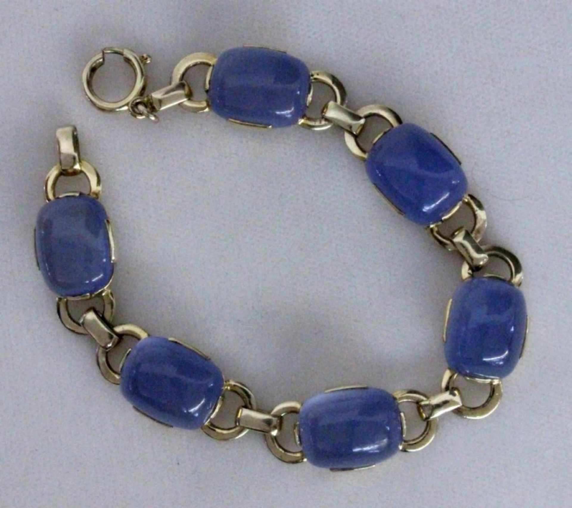 ARMBAND Silber vergoldet mit 6 blauen