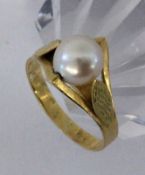 PERLENRING 750/000 Gelbgold. Ringgr.