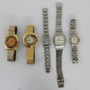 LOT VON 5 DESIGNER ARMBANDUHREN u.a.