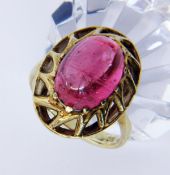 DAMENRING 585/000 Gelbgold mit rosa