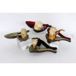 LOT VON 4 ALTEN MEERSCHAUMPFEIFEN mit